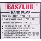 Lubrication Oil Pump HOP-1700-10 Pompa Oli Manual - 1700 ml. 10 cc 15 Bar 3