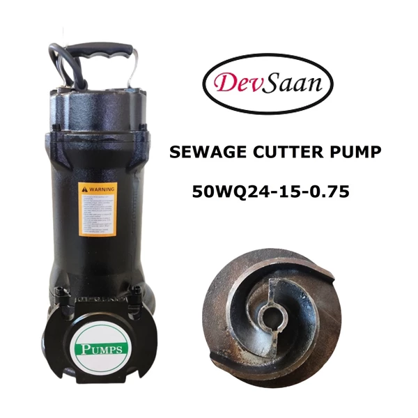 Sewage Cutter Pump 50WQ24-15-0.75 Pompa Celup Air Kotor -  2" - 1 Hp 220V 1 Fase