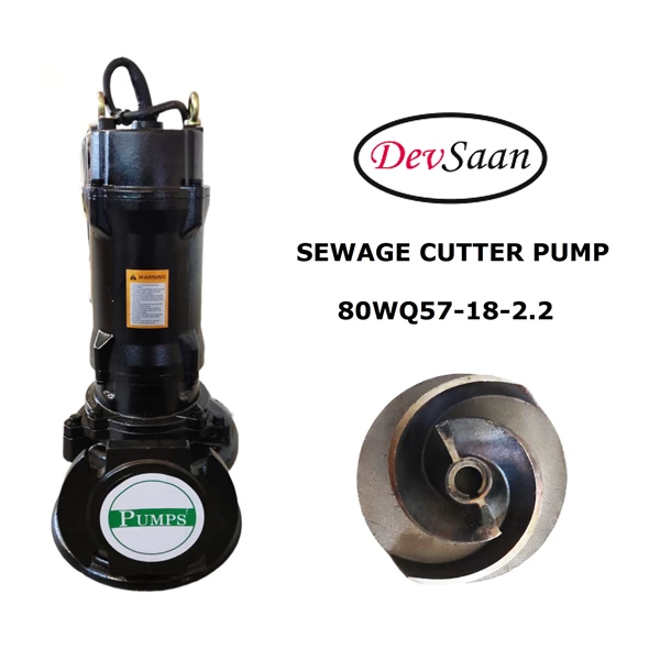 Sewage Cutter Pump 80WQ57-18-2.2 Pompa Celup Air Kotor - 3" - 3 Hp 380V 3 Fase