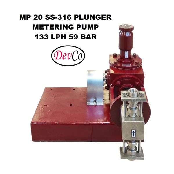 Pompa Dosing MP213359 SS-316 Plunger Metering Pump - 133 LPH 59 Bar