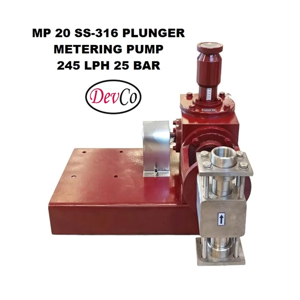 Pompa Dosing MP224525 SS-316 Plunger Metering Pump - 245 LPH 25 Bar