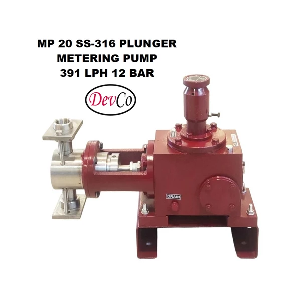Pompa Dosing MP239112 SS-316 Plunger Metering Pump - 391 LPH 12 Bar