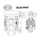 Diaphragm Pump JQ 25 PPFF (Graco OEM) Pompa Diafragma Devco - 1" Flange 3