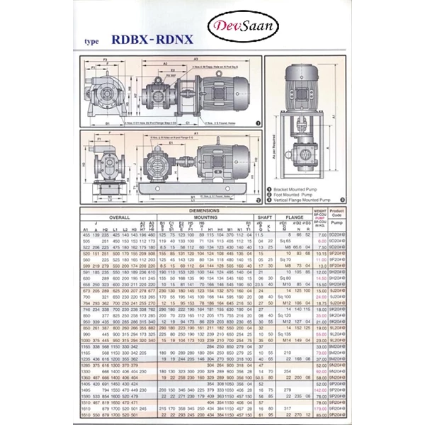 High Pressure RDNX 300L Rotary Gear Pump - 3" GP