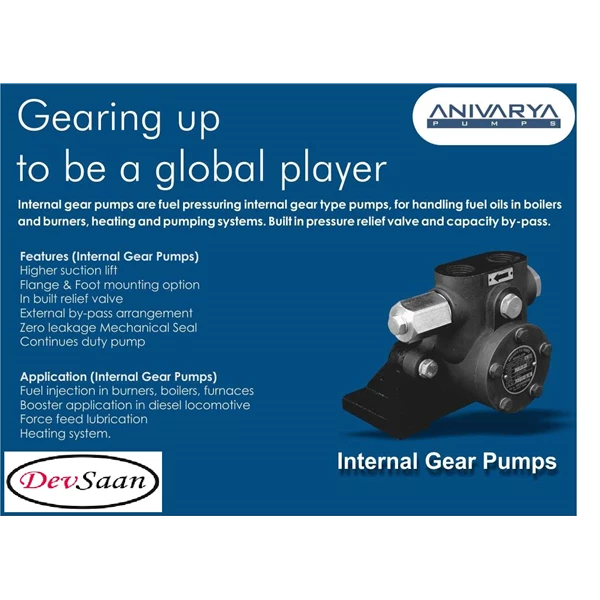 Internal Gear Pump AFP-050-150 Pompa Fuel Injection - 1/2" x 1/2" MS
