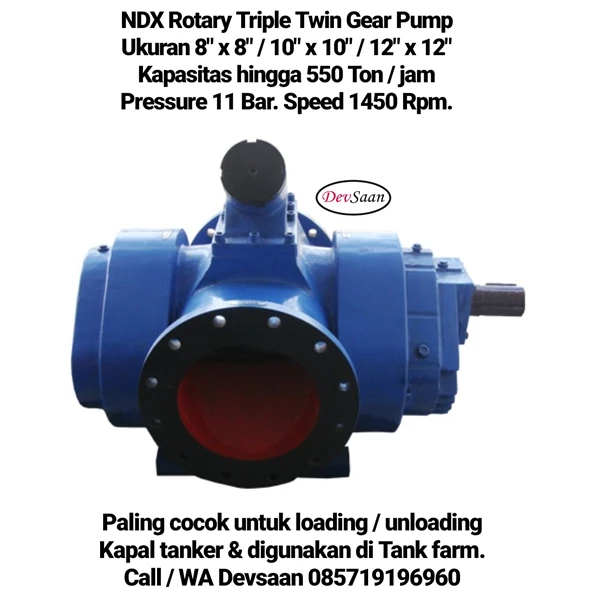 Gear Pump Rotari NDX Pompa Kapal Tanker - 8"