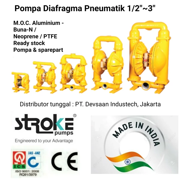 Pneumatic Diaphragm Pump DPB 12 ALB Stroke - 1/2" (Wilden OEM)