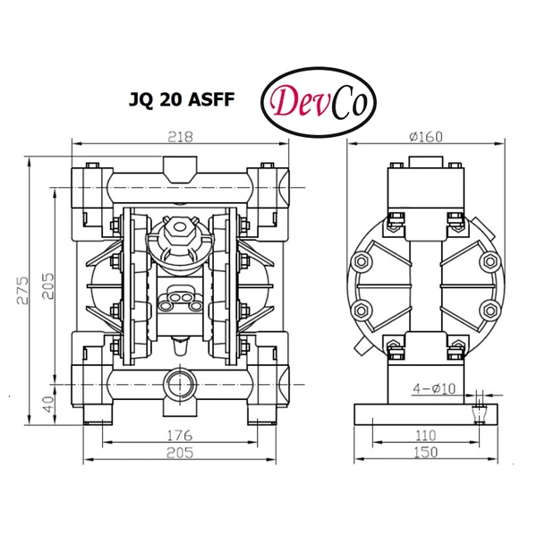 Diaphragm Pump JQ 20 ASFF (Graco OEM) Pompa Diafragma Devco - 3/4"