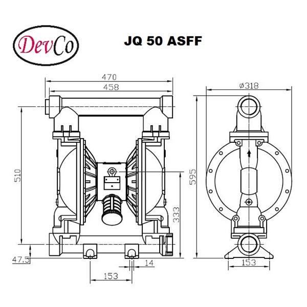 Pneumatic Diaphragm Pump JQ 50 ASFF Devco - 2" (Graco OEM) 