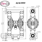 Pneumatic Diaphragm Pump JQ 50 PPFF Devco - 2