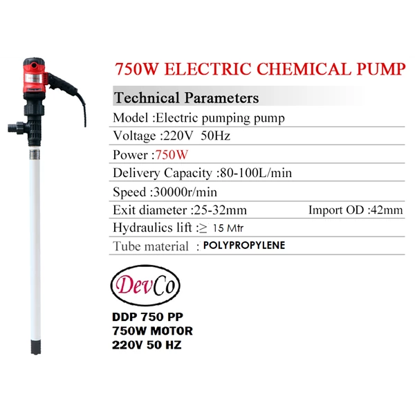 Drum Pump Polypropylene DDP 750 PP - 25 - 32 mm