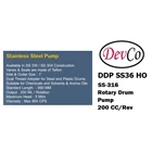 SS-316L Rotary Hand Operated Drum Pump DDP SS36 HO - 1" 3
