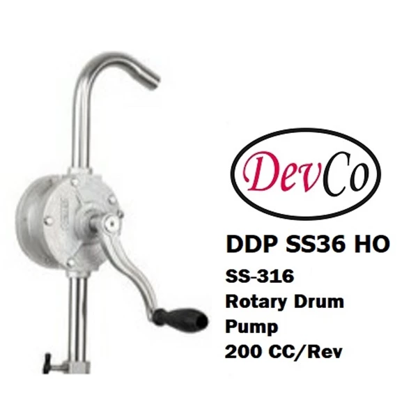 SS-316L Rotary Hand Operated Drum Pump DDP SS36 HO - 1"