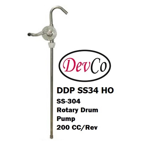SS-304 Rotary Hand Operated Drum Pump DDP SS34 HO - 1"
