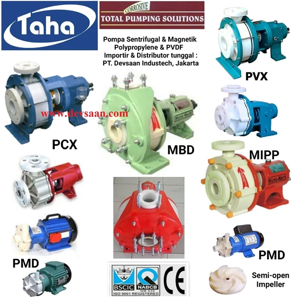 Polypropylene Magnetic Drive Pump PMD-170 1 Fase Pompa Magnetik - 1" x 1"