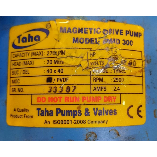 PVDF Magnetic Drive Pump PMD-300 - 40 mm x 32 mm