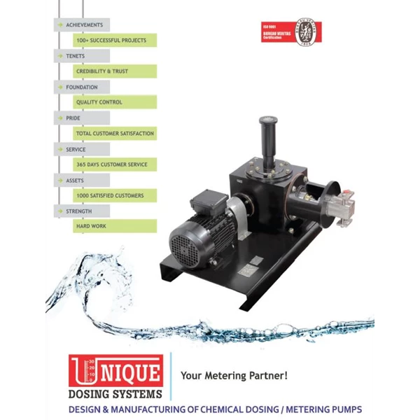 UDP 1010 SS-316 Plunger Metering & Dosing Pump 50 LPH 10 Bar - 1/2" x 1/2"