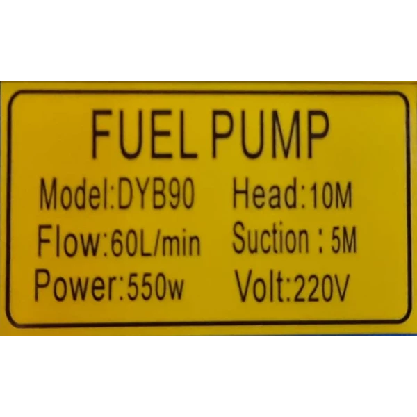 Fuel Dispenser DYB-90-SP - 60 Lpm 10 Mtr - 0.75 Hp 220V AC