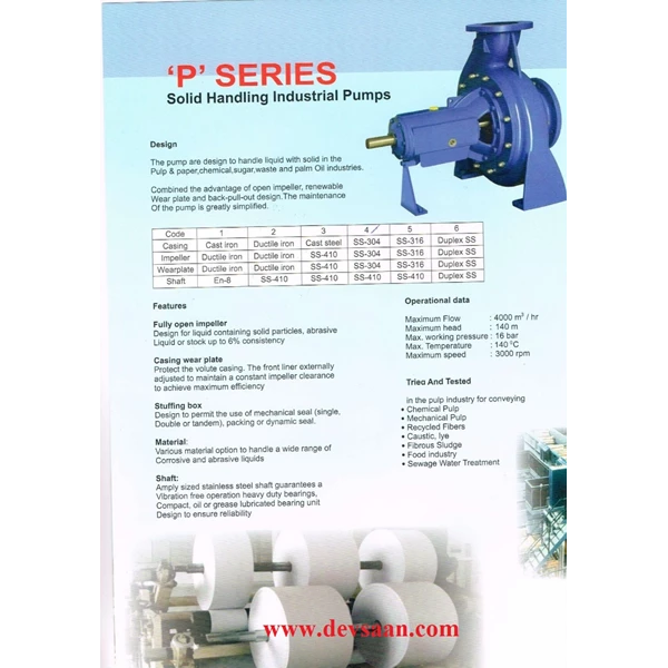 Solid Handling Centrifugal Pump P 200-380 - 10" x 8" - 1450 Rpm