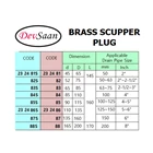 Brass Scupper plug 45 mm x 65 mm IMPA 23 24 81 - MOC Brass & NBR Oil Resistant Rubber 2