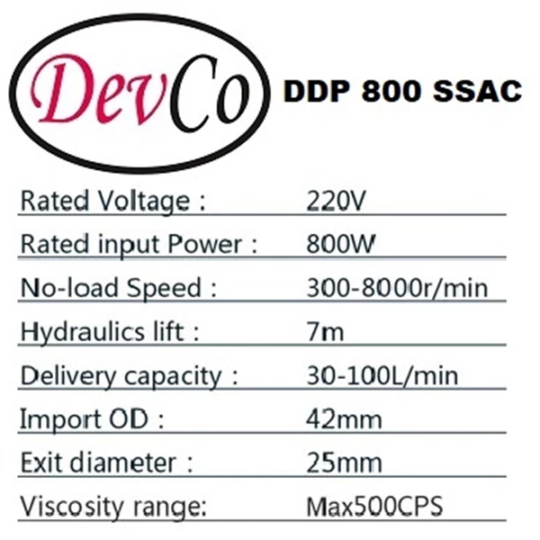 Drum Pump SS-304 DDP 800 SSAC Pompa Drum AC 220V - 25 mm